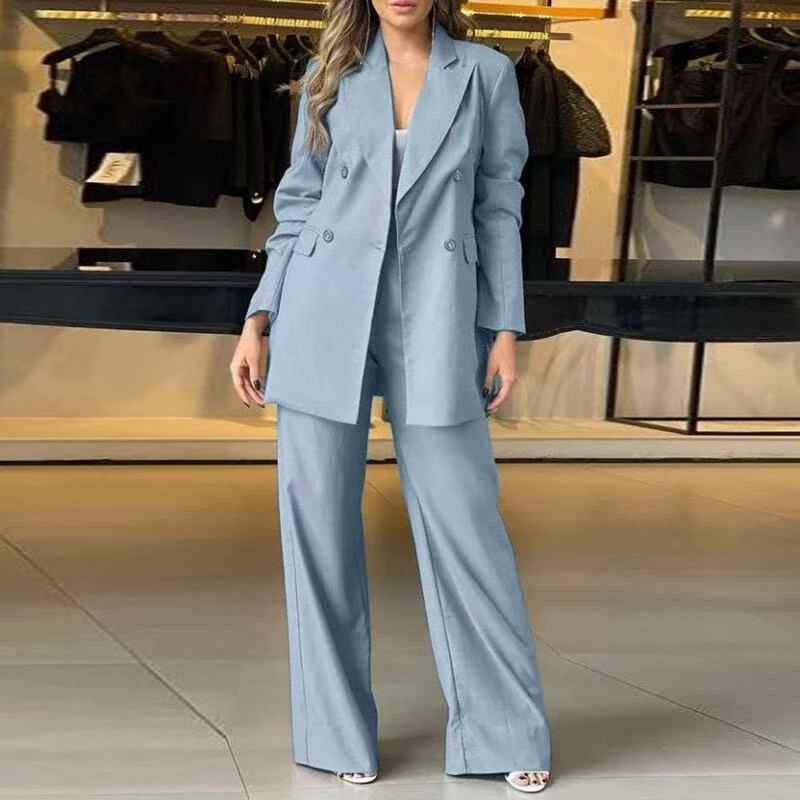 Damen Oversized Blazer und weite Hose Set