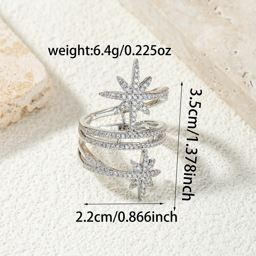 Damen Funkelnder Ring mit Sternenmotiv Shop Nory