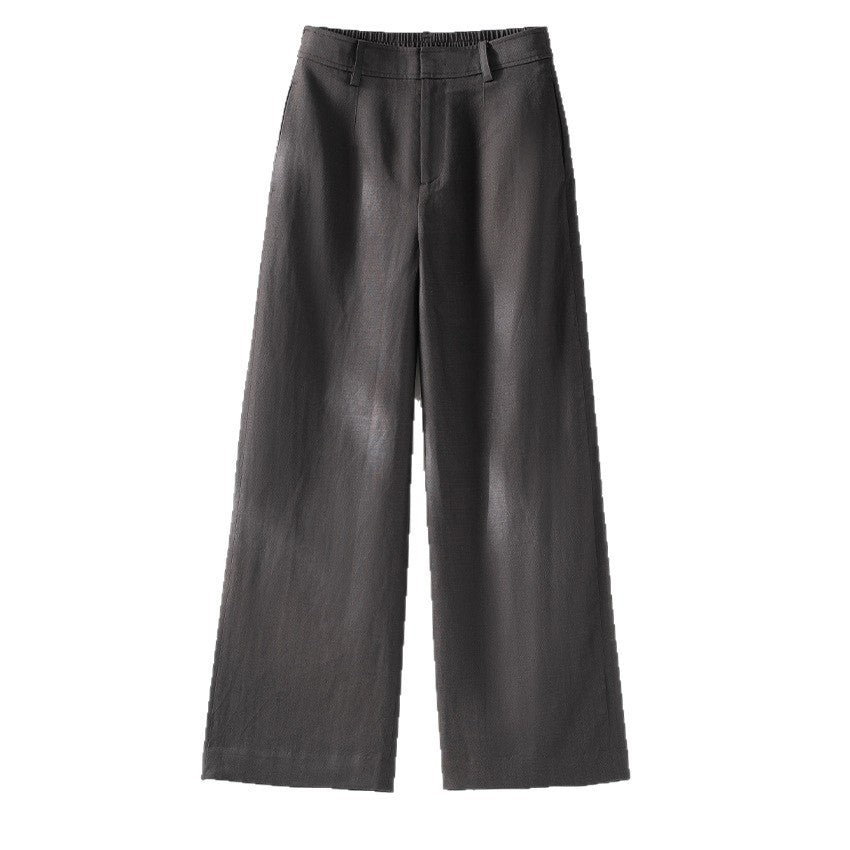 Damen Palazzo-Hose aus leichtem Leinenmix mit hohem Bund und Bügelfalte Shop Nory