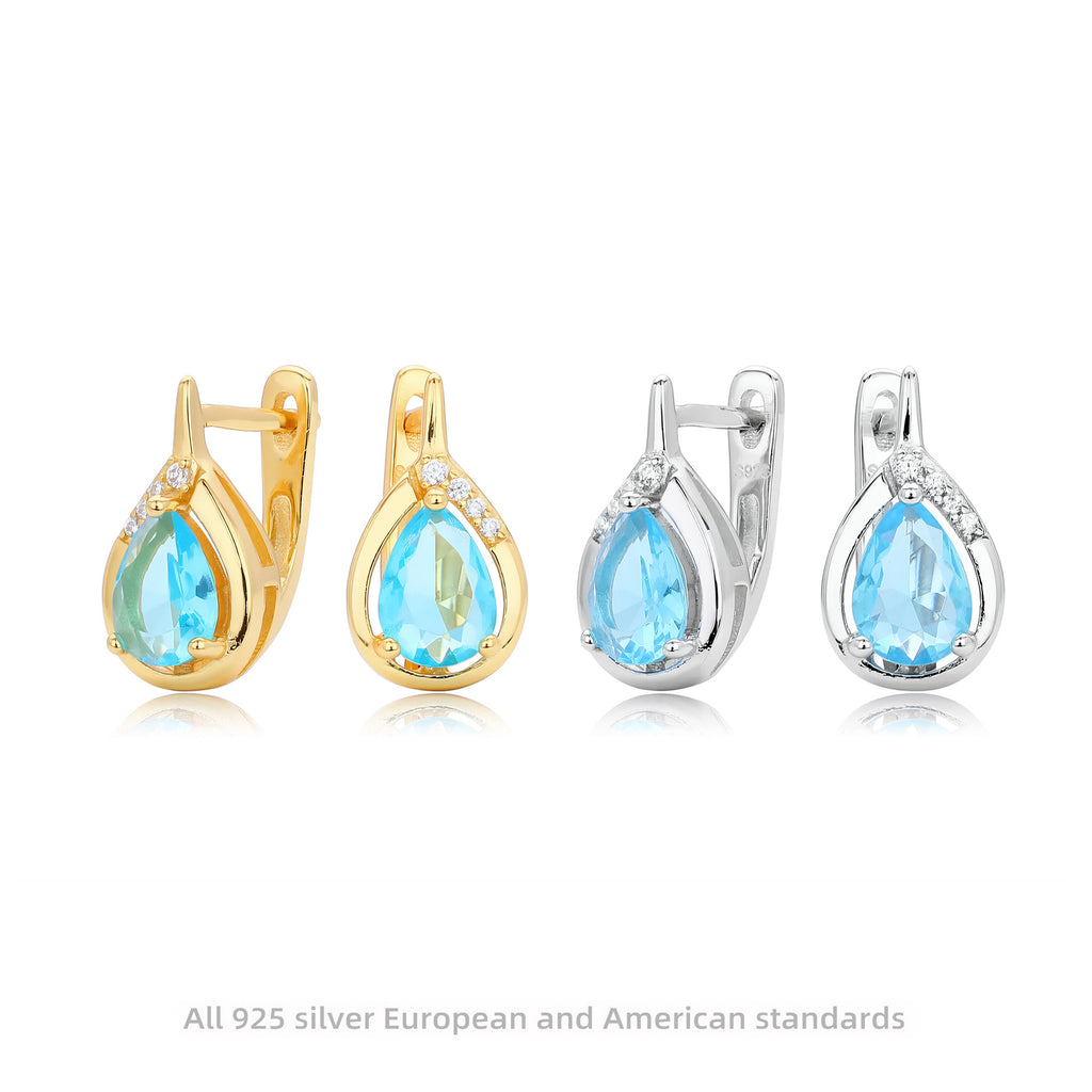 Damen Ohrhänger mit Tropfen-Design aus 925 Sterling Silber und funkelndem Zirkon Shop Nory