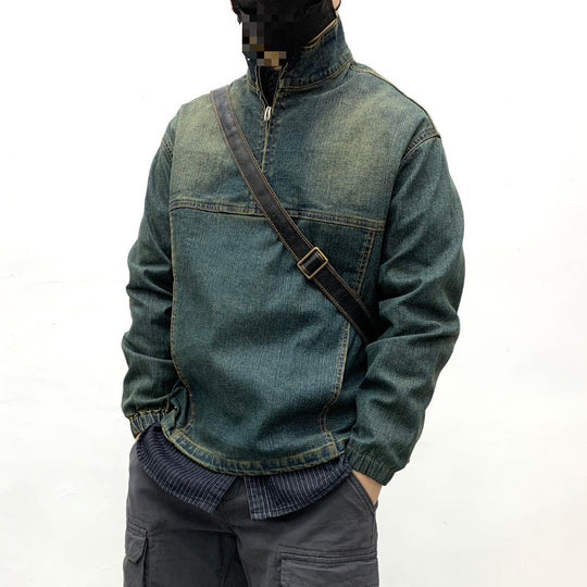 Herren Sportliche Denimjacke mit hohem Kragen Shop Nory