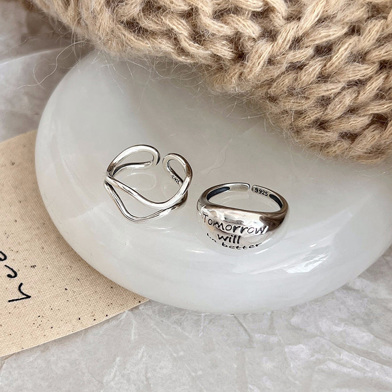 Damen moderner und skulpturaler Ring mit geschwungenem Design Shop Nory