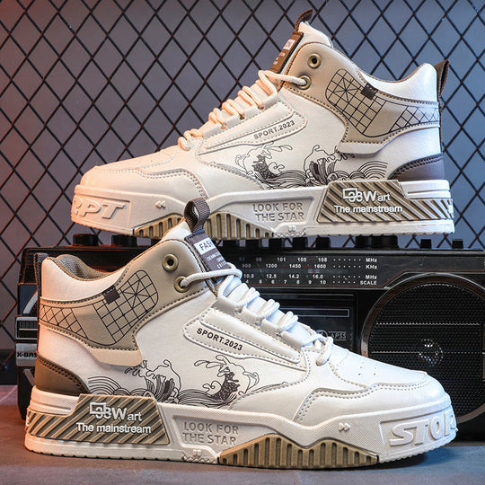 Damen Modische Hochsneaker mit grafischen Details