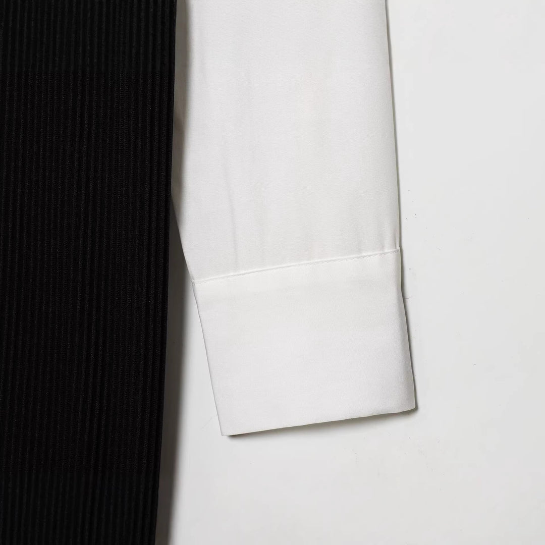 Damen Langes Hemdblusenkleid mit eingearbeiteter Strickweste Shop Nory
