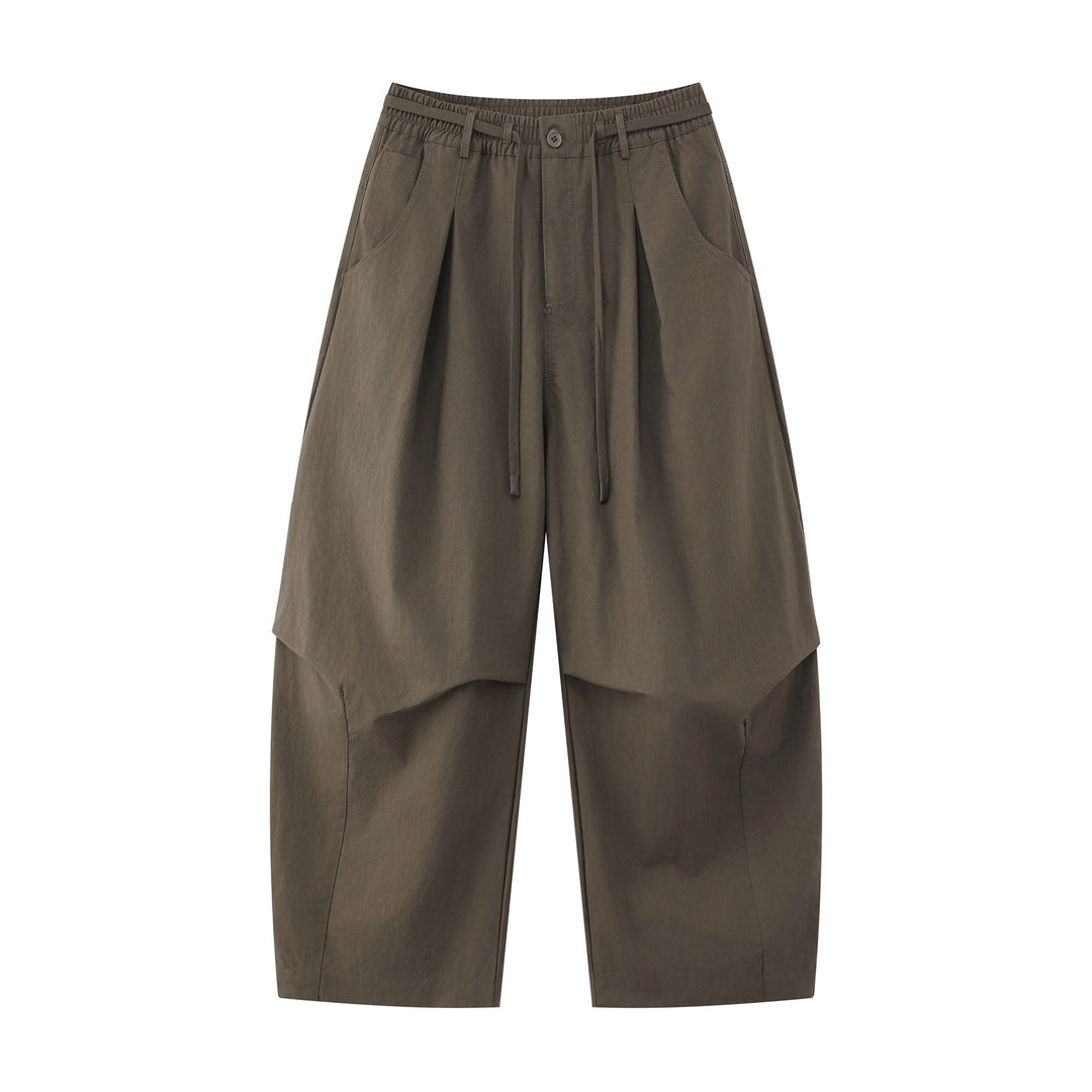 Damen Weite Culotte-Hose mit hohem Bund, Kellerfalten und Kordelzug Shop Nory