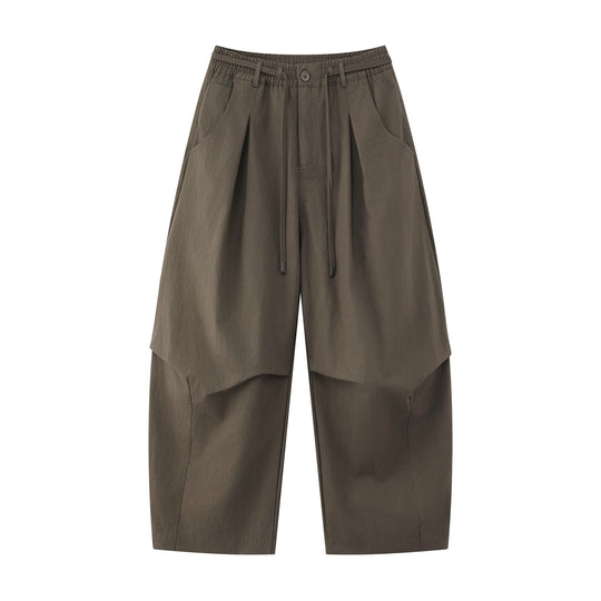 Damen Weite Culotte-Hose mit hohem Bund, Kellerfalten und Kordelzug Shop Nory