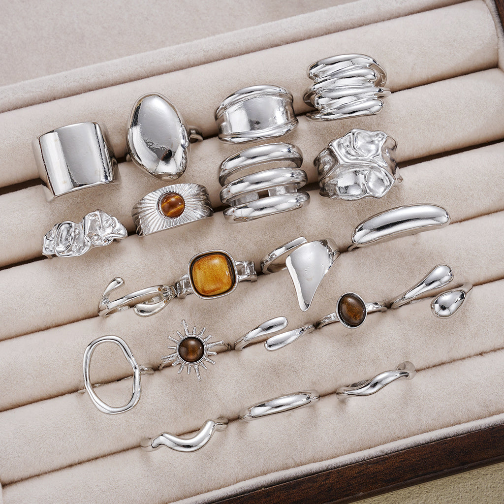 Damen Ring-Set mit kreativem skulpturalem Design Shop Nory