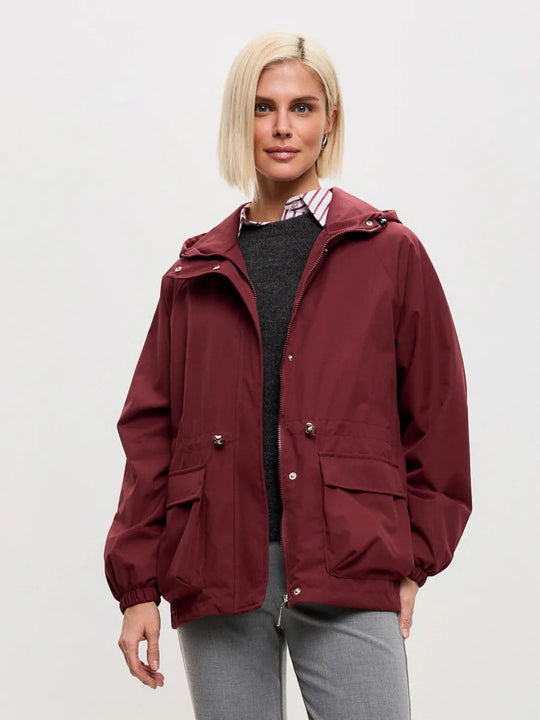 Damen lässige wasserdichte Jacke mit verstellbarem Bund