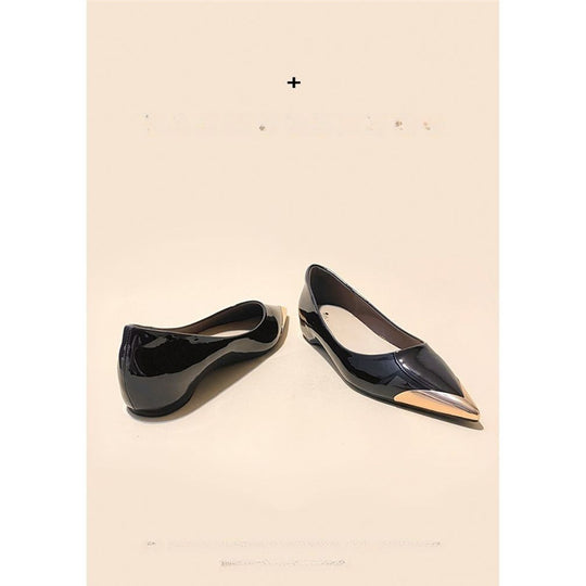 Damen spitz zulaufende flache Ballerina mit Leopardenmuster und Metallkappe Shop Nory
