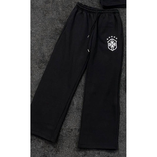 Damen weite Jogginghose mit elastischem Bund, Tunnelzug und gesticktem Emblem Shop Nory