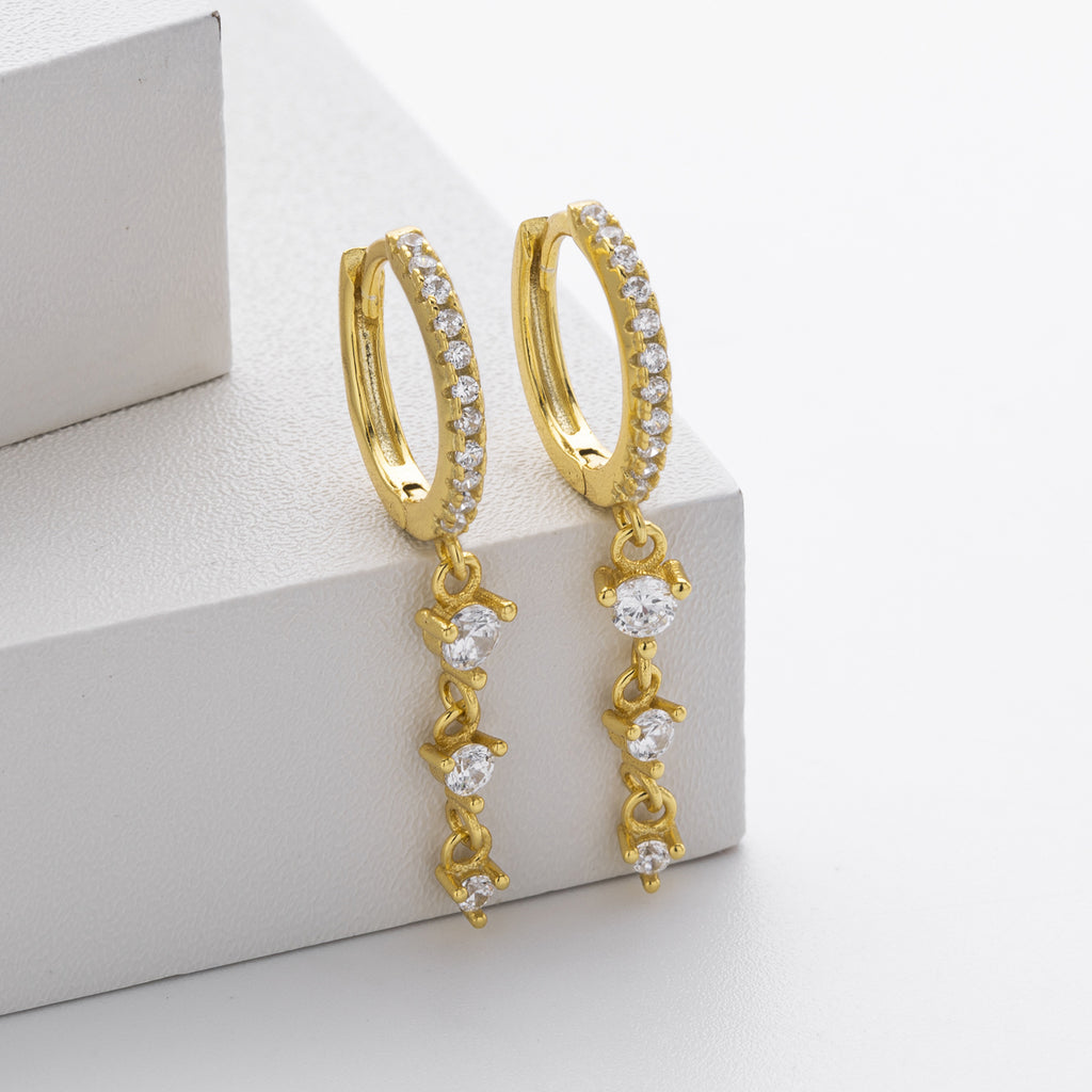 Damen Ohrhänger mit funkelnden Zirkonia aus hochwertigem 925 Sterlingsilber Shop Nory