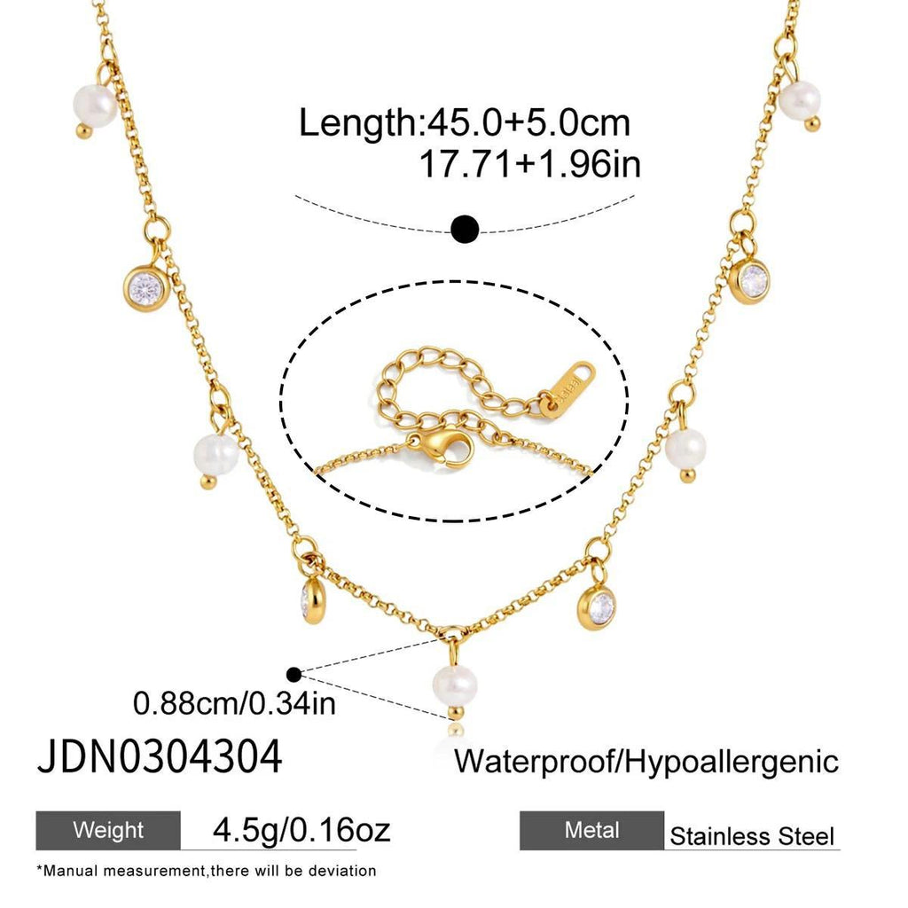 Damen Halskette mit elegantem Perlenanhänger und hypoallergenem Edelstahl Shop Nory