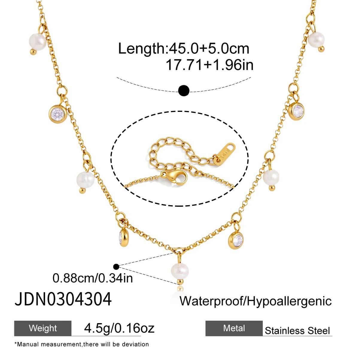 Damen Halskette mit elegantem Perlenanhänger und hypoallergenem Edelstahl Shop Nory