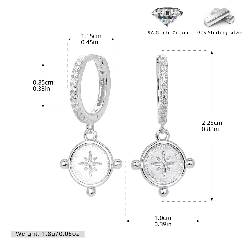 Damen Ohrhänger mit luxuriösem Zirkon-Anhänger aus 925 Sterling Silber Shop Nory