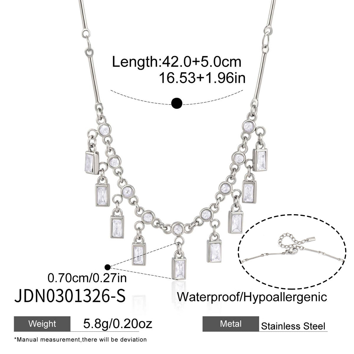 Damen modische Halskette mit hängenden Zirkonia-Elementen Shop Nory