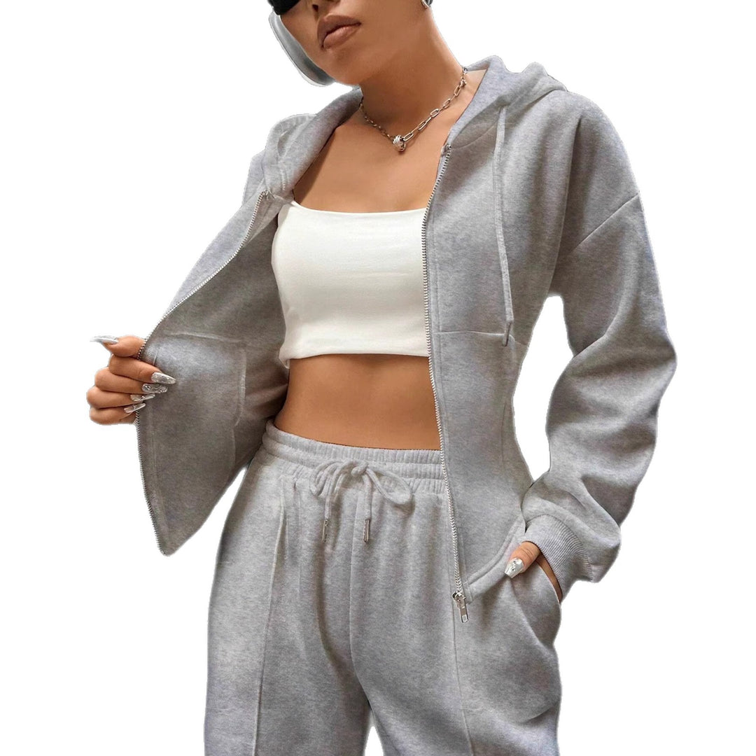 Damen Zip-Hoodie und weite Sweatpants Set mit taillierter Nahtführung Shop Nory