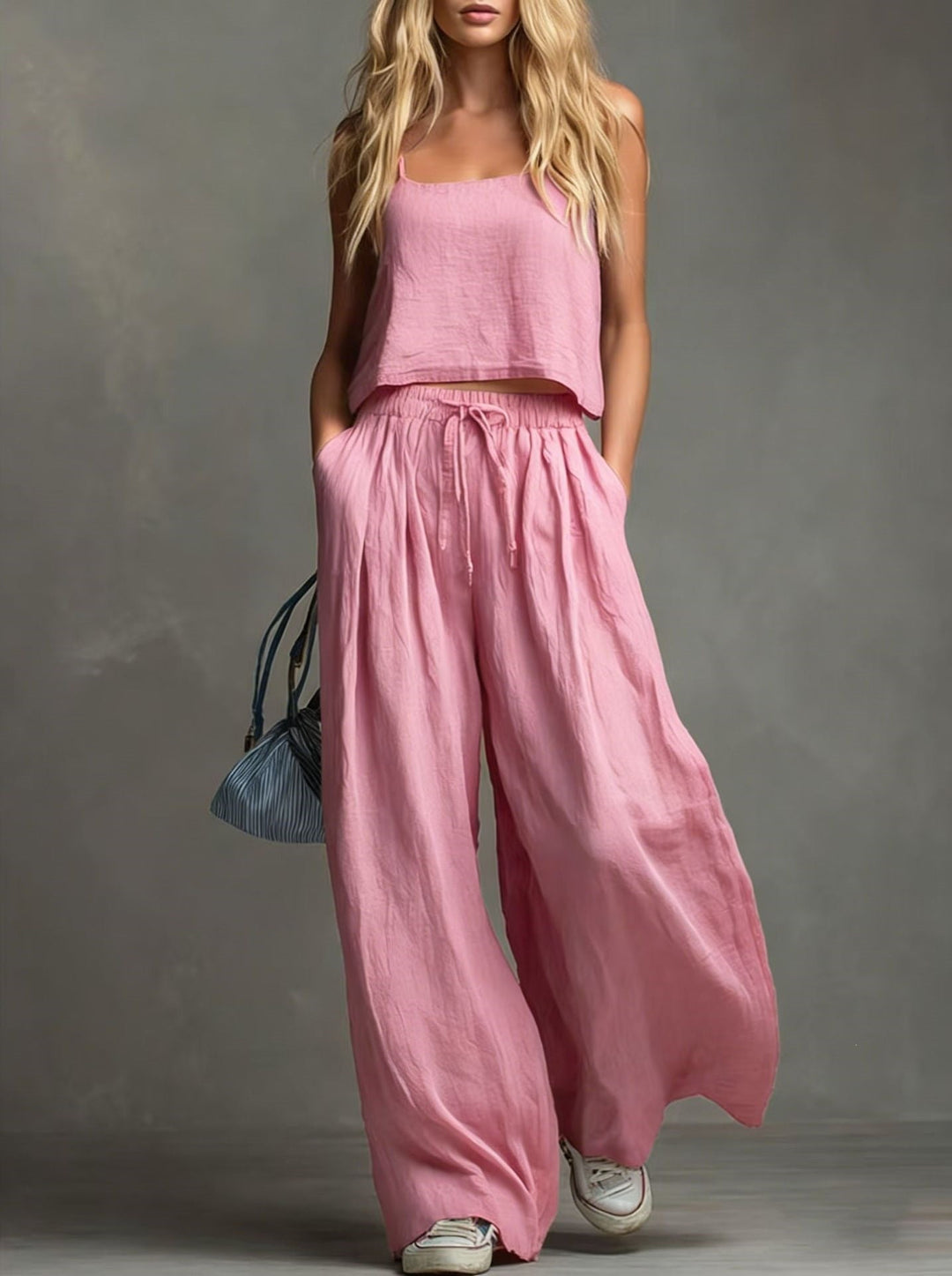 Damen Sommerliches Freizeit-Set mit weitem Oberteil und lässiger Hose