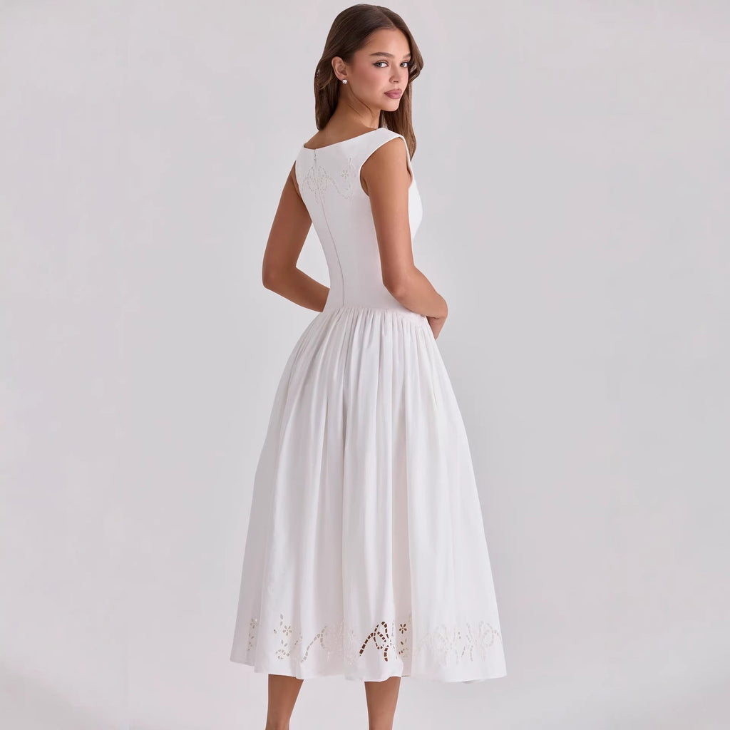 Damen Elegantes Midi-Kleid mit incisierten Details Shopnory