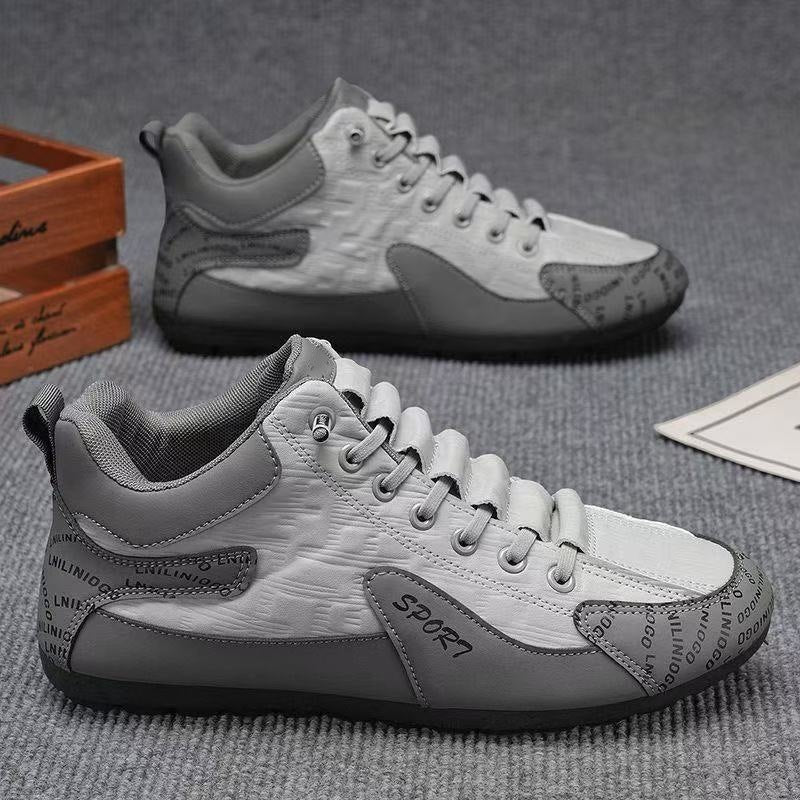 Herren Moderne leichte Schnür-Sneaker mit gepolstertem Kragen und kontrastierenden Overlays Shop Nory