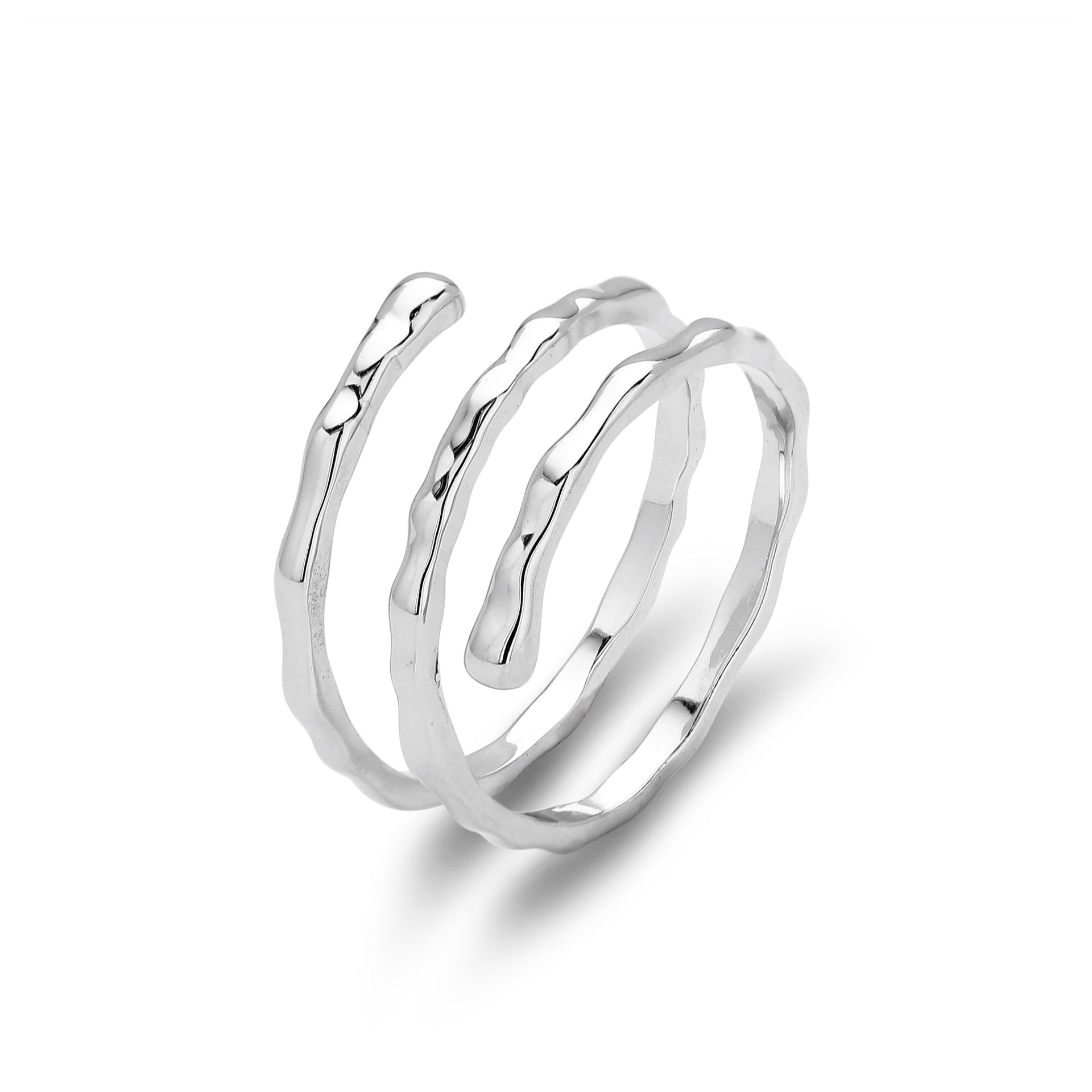 Damen Ring mit kreativem, gewelltem Design aus 925 Sterling Silber Shop Nory