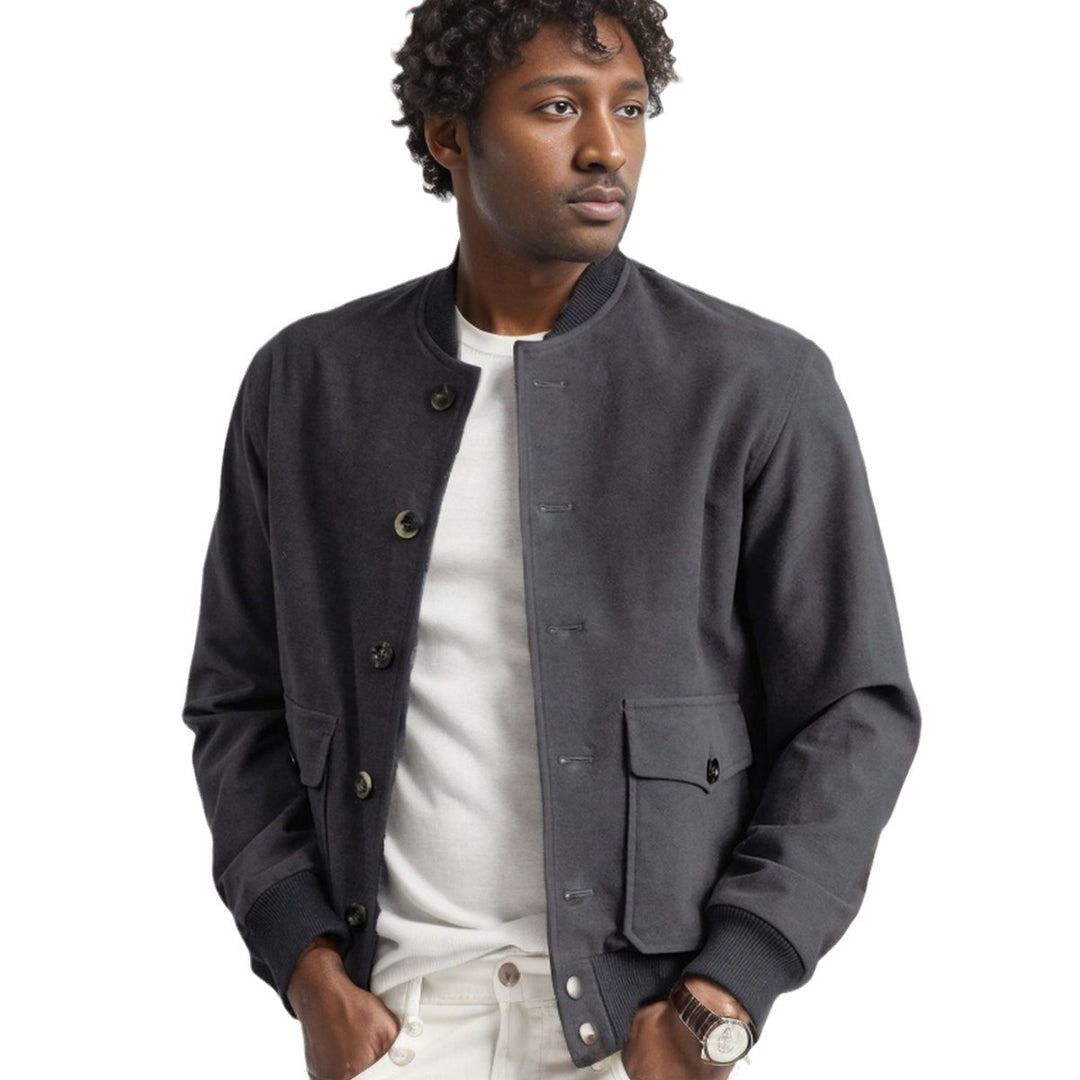 Herren Kurzjacke im Bomberstil mit Knopfverschluss und Pattentaschen Shop Nory