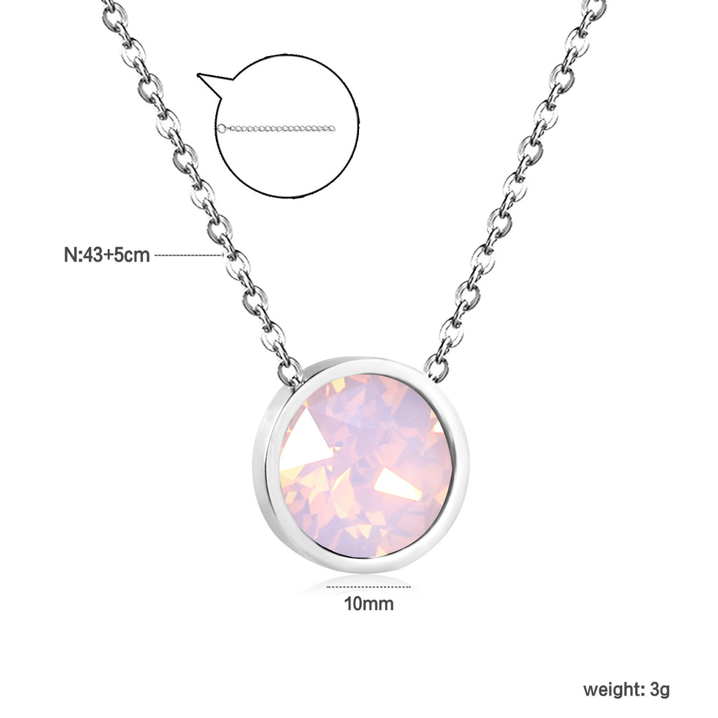 Damen Halskette mit funkelndem Kristallanhänger und eleganter Gliederkette Shop Nory