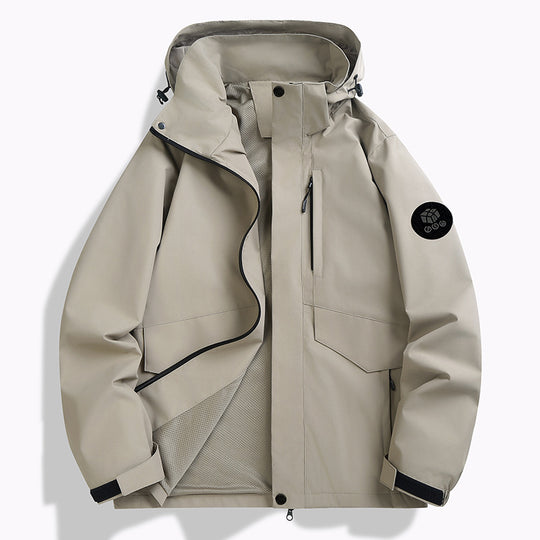 Herren Wetterfeste Softshell‑Jacke mit Mesh‑Futter, verstellbarer Kapuze und abdeckbarer Reißverschlussleiste Shop Nory