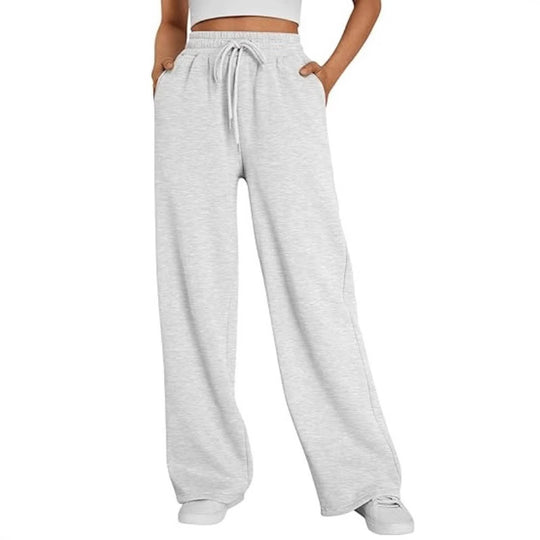 Damen nan Palazzo-Loungehose mit hoher Taille, elastischem Bund, Kordelzug und tiefen Seitentaschen Shop Nory