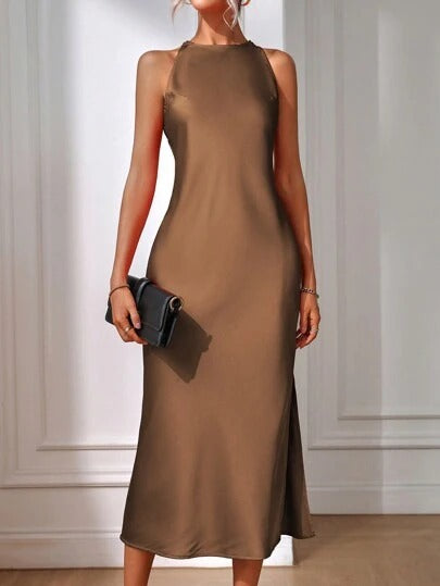 Damen Elegantes Maxikleid mit schmalem Träger und körpernahem Schnitt Shopnory