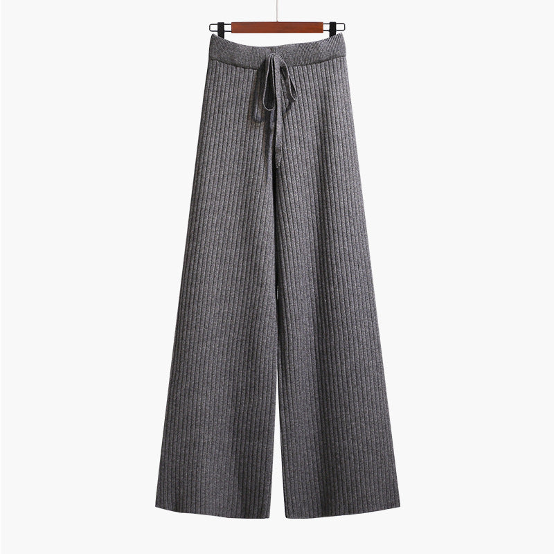 Damen Weit geschnittene Rippstrickhose mit Kordelzug Shop Nory