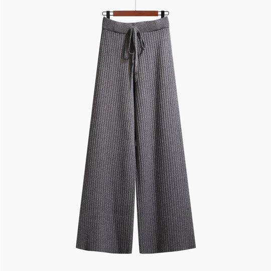 Damen Weit geschnittene Rippstrickhose mit Kordelzug Shop Nory