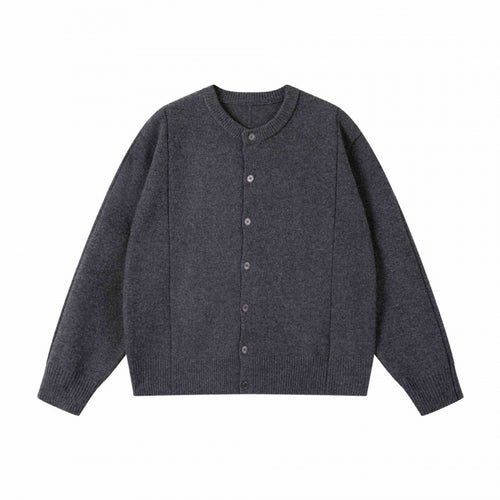 Unisex Boxiger Feinstrick-Cardigan mit Rundhals und durchgehender Knopfleiste Shop Nory
