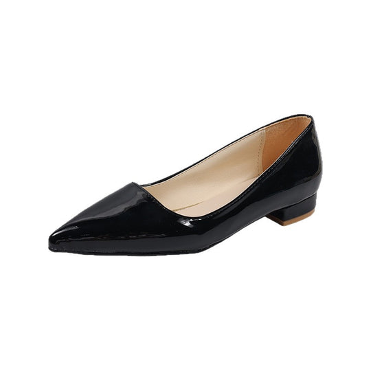 Damen Lack-Pumps mit spitzer Zehenform, gepolstertem Komfortfußbett und kurzem Blockabsatz Shop Nory