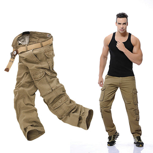 Herren Multifunktionale Cargo-Hose mit verstellbarem Bund und zahlreichen Taschen