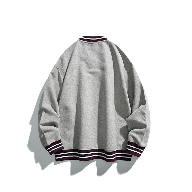 Herren Oversized V-Ausschnitt Sweatshirt mit Kontraststreifen an Bündchen und Saum Shop Nory
