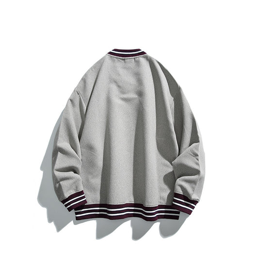 Herren Oversized V-Ausschnitt Sweatshirt mit Kontraststreifen an Bündchen und Saum Shop Nory