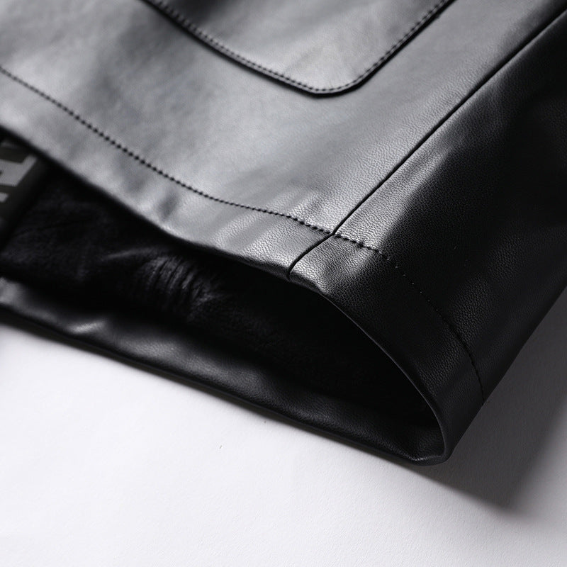 Herren Kunstleder-Sakko im Kimono-Stil mit Jacquardblende und Kordelverschlüssen Shop Nory