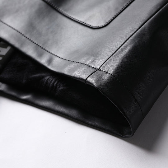 Herren Kunstleder-Sakko im Kimono-Stil mit Jacquardblende und Kordelverschlüssen Shop Nory