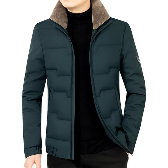Herren Slim-Fit Wattierte Übergangsjacke mit weichgefüttertem Stehkragen und verdecktem Reißverschluss Shop Nory