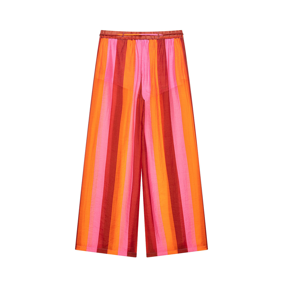 Damen Weite Culotte-Hose mit Tunnelzugbund und senkrechten Streifen Shop Nory