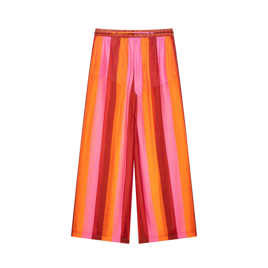 Damen Weite Culotte-Hose mit Tunnelzugbund und senkrechten Streifen Shop Nory