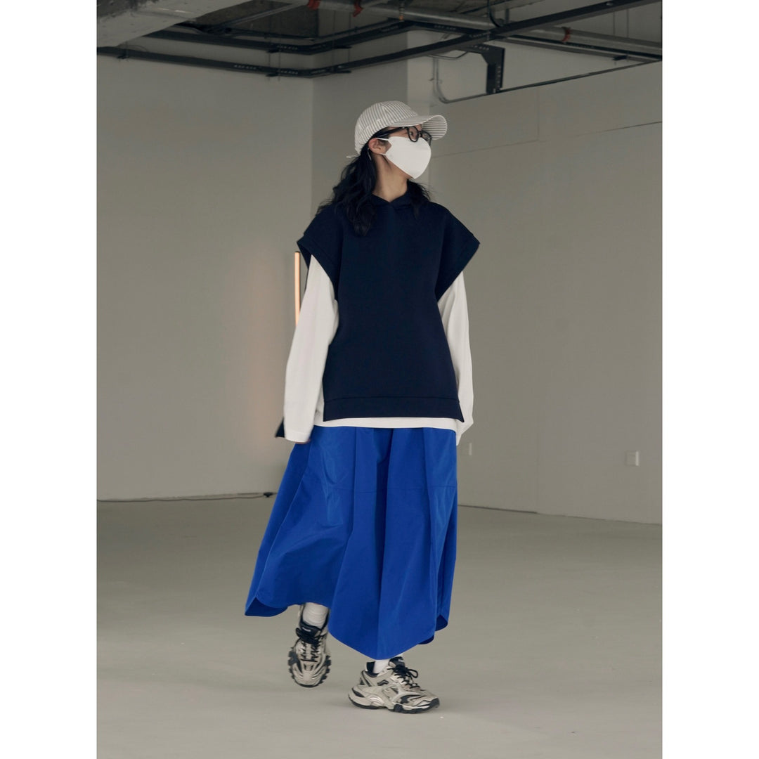 Damen Ärmellose Kapuzenweste im Boxy-Cut aus French Terry mit Seitenschlitzen Shop Nory