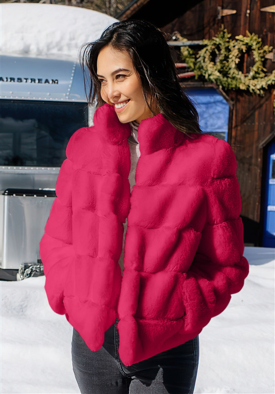 Damen Modische Daunenjacke mit hohem Kragen
