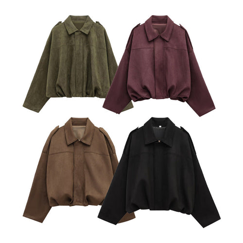 Damen Oversizedjacke aus weichem Textil mit modernem Schnitt