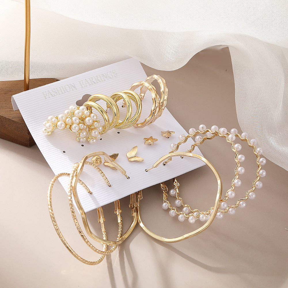 Damen Ohrschmuck Set mit eleganten Perlen- und Herzmotiven Shop Nory