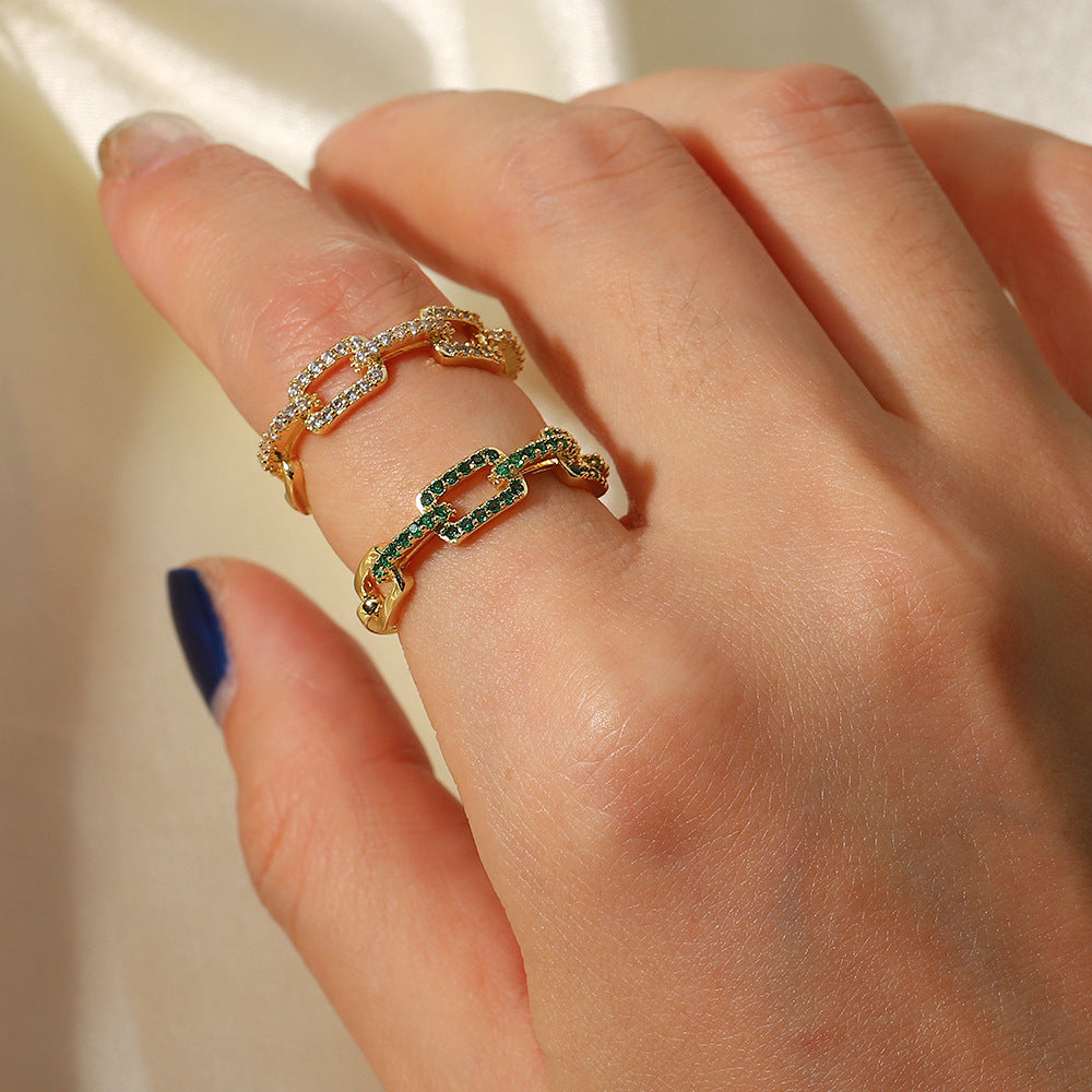 Damen Offener Ring mit elegantem Zirkonia-Design Shop Nory