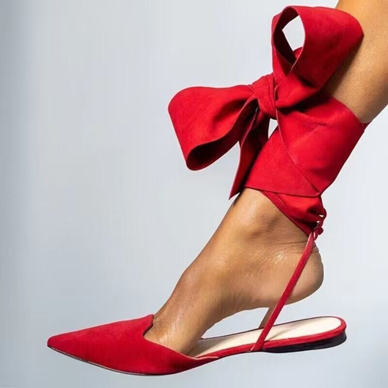 Damen elegante Slingback-Ballerinas mit funkelnden Strass-Details