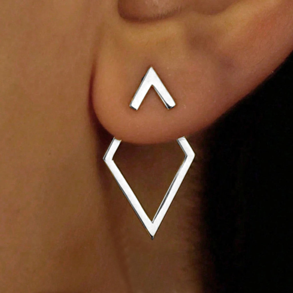 Damen moderne asymmetrische Ohrstecker mit elegantem Design Shop Nory