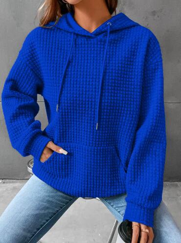 Damen lässiger Hoodie mit strukturierter Oberfläche und praktischer Kängurutasche