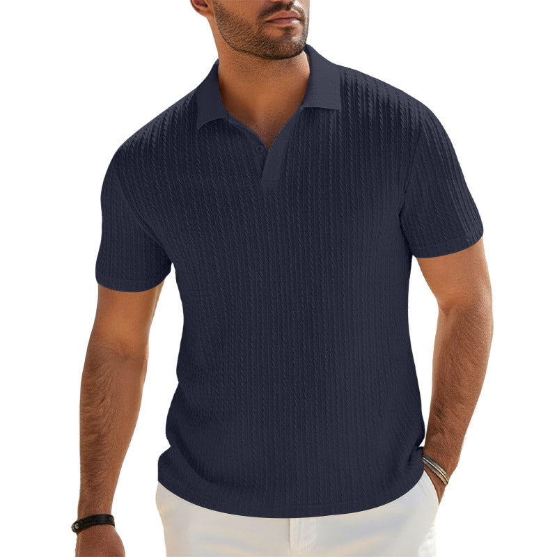 Herren Feinstrick-Polo mit strukturiertem Zopfmuster und weichem Baumwollmix Shop Nory